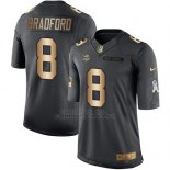 Camiseta Minnesota Vikings Bradford Negro 2016 Nike Gold Anthracite Salute To Service NFL Hombre