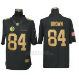 Camiseta NFL Gold Limited Hombre Pittsburgh Steelers 84 Brown Negro