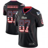 Camiseta NFL Limited Hombre New England Patriots Rob Gronkowski Negro 2018 USA Flag Fashion Color Rush