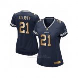 Camiseta NFL Limited Mujer Dallas Cowboys 21 Ezekiel Elliott Elite Azul