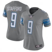 Camiseta NFL Limited Mujer Detroit Lions 9 Stafford Gris