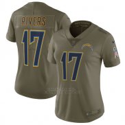 Camiseta NFL Limited Mujer Los Angeles Chargers 17 Rivers 2017 Salute To Service Verde