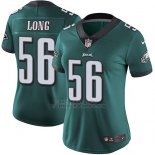 Camiseta NFL Limited Mujer Philadelphia Eagles 56 Chris Long Verde Stitched Vapor Untouchable