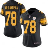 Camiseta NFL Limited Mujer Pittsburgh Steelers 78 Villanueva Negro