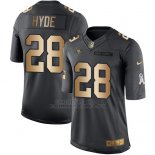 Camiseta San Francisco 49ers Hyde Negro 2016 Nike Gold Anthracite Salute To Service NFL Hombre