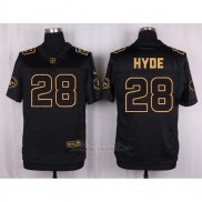 Camiseta San Francisco 49ers Hyde Negro Nike Elite Pro Line Gold NFL Hombre