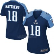 Camiseta Tennessee Titans Matthews Azul Oscuro Nike Game NFL Mujer