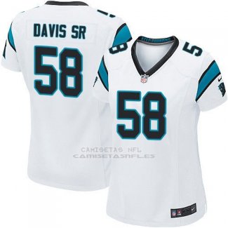 Camiseta Carolina Panthers Davis Sr Nike Game NFL Blanco Mujer