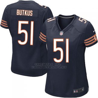 Camiseta Chicago Bears Butkus Blanco Negro Nike Game NFL Mujer
