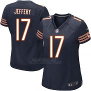 Camiseta Chicago Bears Jeffery Blanco Negro Nike Game NFL Mujer