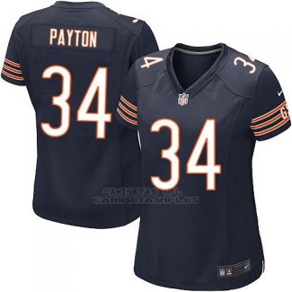 Camiseta Chicago Bears Payton Blanco Negro Nike Game NFL Mujer