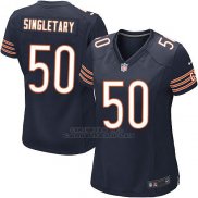 Camiseta Chicago Bears Singletary Blanco Negro Nike Game NFL Mujer