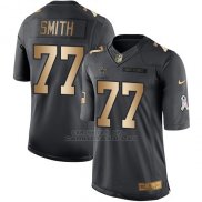 Camiseta Dallas Cowboys Smith Negro 2016 Nike Gold Anthracite Salute To Service NFL Hombre