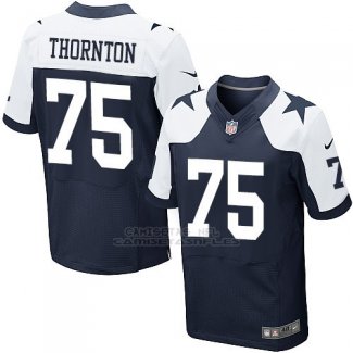 Camiseta Dallas Cowboys Thornton Profundo Azul y Blanco Nike Elite NFL Hombre