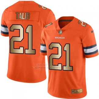 Camiseta Denver Broncos Talib Naranja Nike Gold Legend NFL Hombre