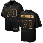 Camiseta Detroit Lions Robinson Negro 2016 Nike Elite Pro Line Gold NFL Hombre