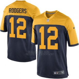 Camiseta Green Bay Packers Rodgers Negro Amarillo Nike Game NFL Nino
