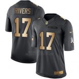 Camiseta Los Angeles Chargers Rivers Negro 2016 Nike Gold Anthracite Salute To Service NFL Hombre