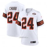 Camiseta NFL Game Cleveland Browns Nick Chubb 1946 Coleccion Alterno Blanco