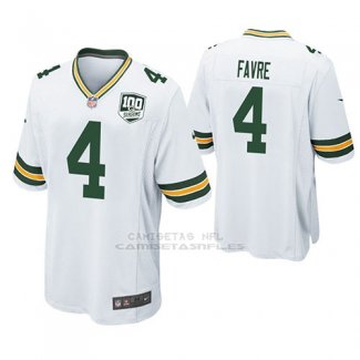 Camiseta NFL Game Hombre Green Bay Packers Brett Favre Blanco 100th Anniversary