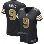 Camiseta NFL Game Mujer New Orleans Saints Drew Brees Alterno Negro