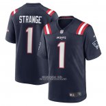 Camiseta NFL Game New England Patriots Cole Strange 2022 NFL Draft Pick Azul