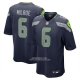 Camiseta NFL Game Seattle Seahawks Jalen Milroe 2025 NFL Draft Azul