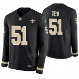 Camiseta NFL Hombre New Orleans Saints Manti Te'o Negro Therma Manga Larga