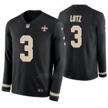 Camiseta NFL Hombre New Orleans Saints Wil Lutz Negro Therma Manga Larga