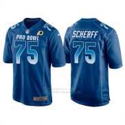 Camiseta NFL Hombre Washington Commanders 75 Brandon Scherff Azul NFC 2018 Pro Bowl