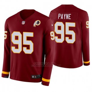 Camiseta NFL Hombre Washington Commanders Daron Payne Burgundy Therma Manga Larga