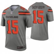 Camiseta NFL Legend Hombre Cleveland Marrons 15 Damon Sheehy Guiseppi Inverted Gris