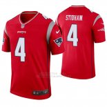 Camiseta NFL Legend Hombre New England Patriots 4 Jarrett Stidham Inverted Rojo