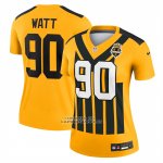 Camiseta NFL Legend Mujer Pittsburgh Steelers TJ Watt Alterno 1933 Throwback Oro
