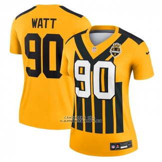 Camiseta NFL Legend Mujer Pittsburgh Steelers TJ Watt Alterno 1933 Throwback Oro