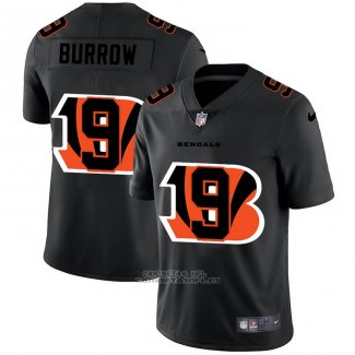 Camiseta NFL Limited Cincinnati Bengals Burrow Logo Dual Overlap Negro