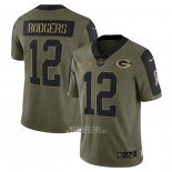 Camiseta NFL Limited Green Bay Packers Aaron Rodgers 2021 Salute To Service Verde