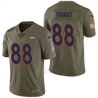 Camiseta NFL Limited Hombre Denver Broncos 88 Demaryius Thomas 2017 Salute To Service Verde