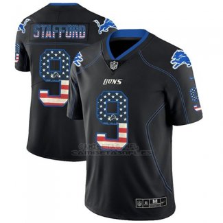 Camiseta NFL Limited Hombre Detroit Lions Matthew Stafford Negro 2018 USA Flag Fashion Color Rush