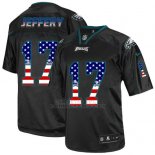 Camiseta NFL Limited Hombre Philadelphia Eagles 17 Alshon Jeffery Negro Stitched USA Flag Fashion