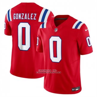Camiseta NFL Limited New England Patriots Christian Gonzalez Alterno Vapor F.U.S.E. Rojo