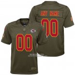 Camiseta NFL Limited Nino Kansas City Chiefs Personalizada Salute To Service Verde