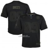 Camiseta NFL Limited Nino New Orleans Saints Drew Brees 2020 Salute To Service Negro