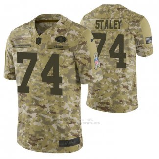 Camiseta NFL Limited San Francisco 49ers 74 Joe Staley 2018 Salute To Service Camuflaje