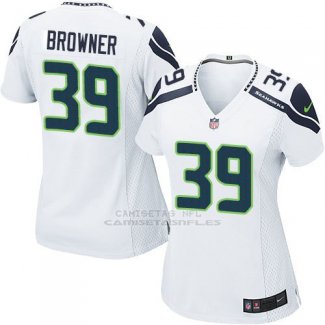Camiseta Seattle Seahawks Browner Blanco Nike Game NFL Mujer