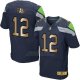 Camiseta Seattle Seahawks Fan Profundo Azul Nike Gold Elite NFL Hombre