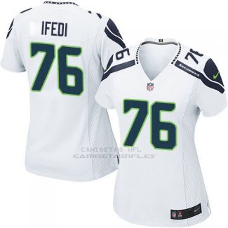 Camiseta Seattle Seahawks Ifedi Blanco Nike Game NFL Mujer