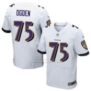 Camiseta Baltimore Ravens Ogden Blanco Nike Elite NFL Hombre