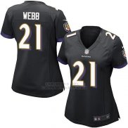 Camiseta Baltimore Ravens Webb Negro Nike Game NFL Mujer