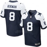 Camiseta Dallas Cowboys Aikman Profundo Azul y Blanco Nike Elite NFL Hombre